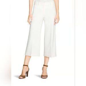 White House Black Market Cream Culotte Cropped Dressy Wide Leg Pants Size 4R